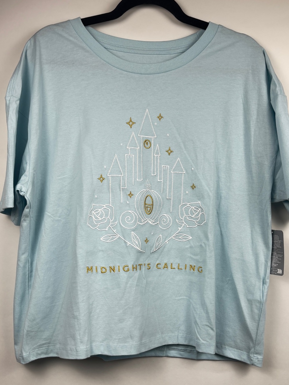 Disney Princess Cinderella Midnight’s Calling Castle Graphic Tee Blue XL NWT - Picture 1 of 5